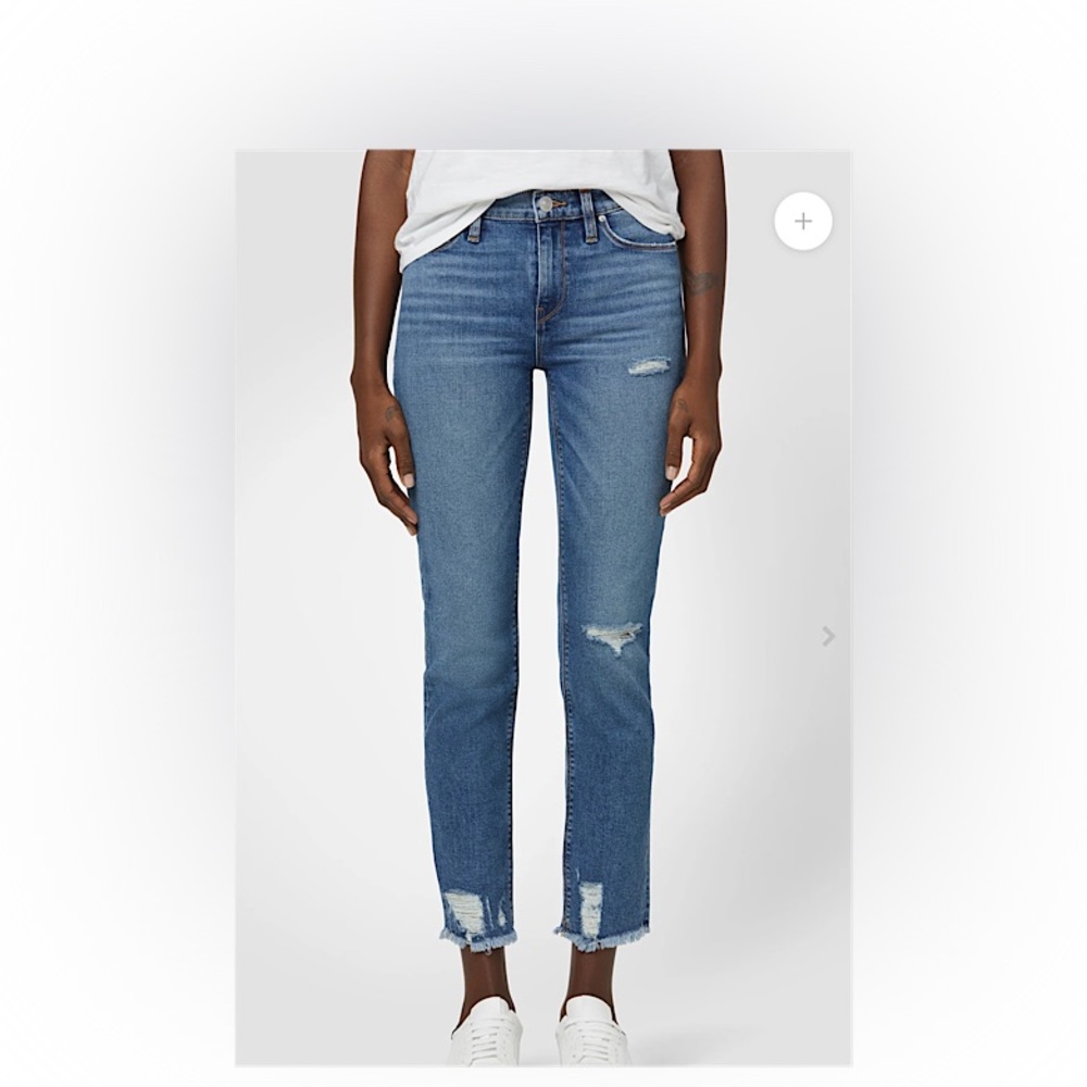 Hudson Jeans Distressed Blue Cropped Denim